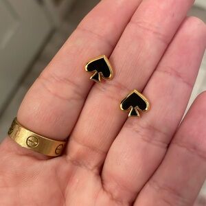 kate spade Black and Gold Spade Earrings